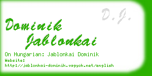 dominik jablonkai business card